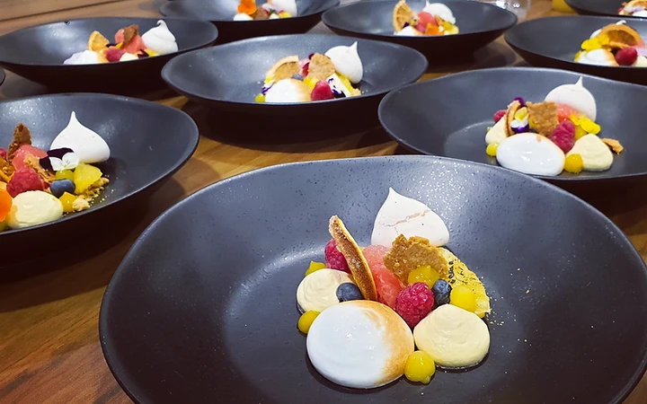 Canapés lined up for a private event