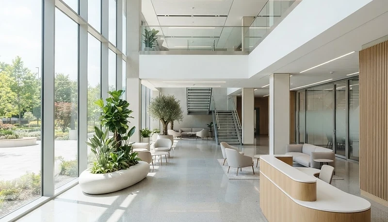 Modern commercial office interior — commercial cleaning in Auckland