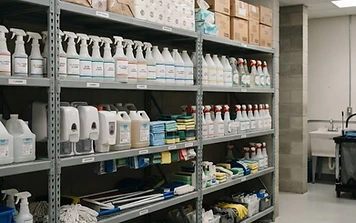 Commercial washroom, hygiene and janitorial supplies coordinated alongside cleaning services