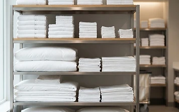 Freshly laundered commercial linen — hygiene and linen services