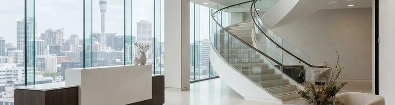 Modern commercial office lobby maintained by NZ Facility Care