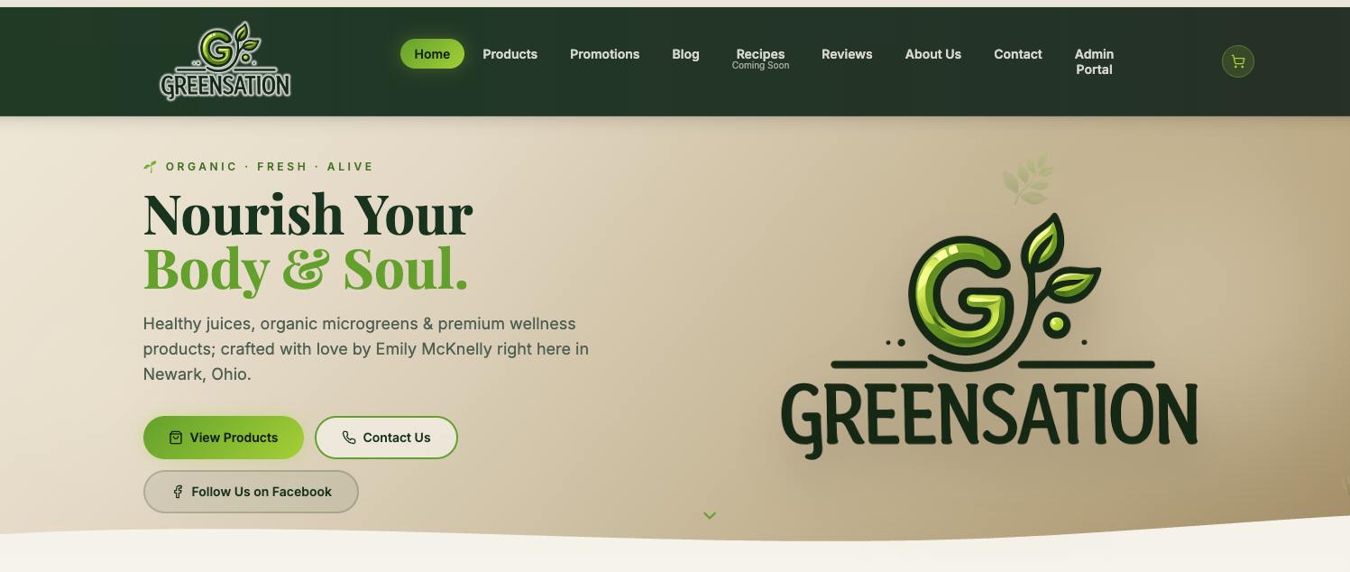 Greensation website preview
