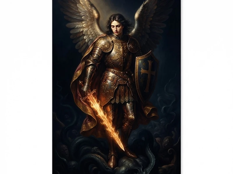 Saint Michael the Archangel standing victorious