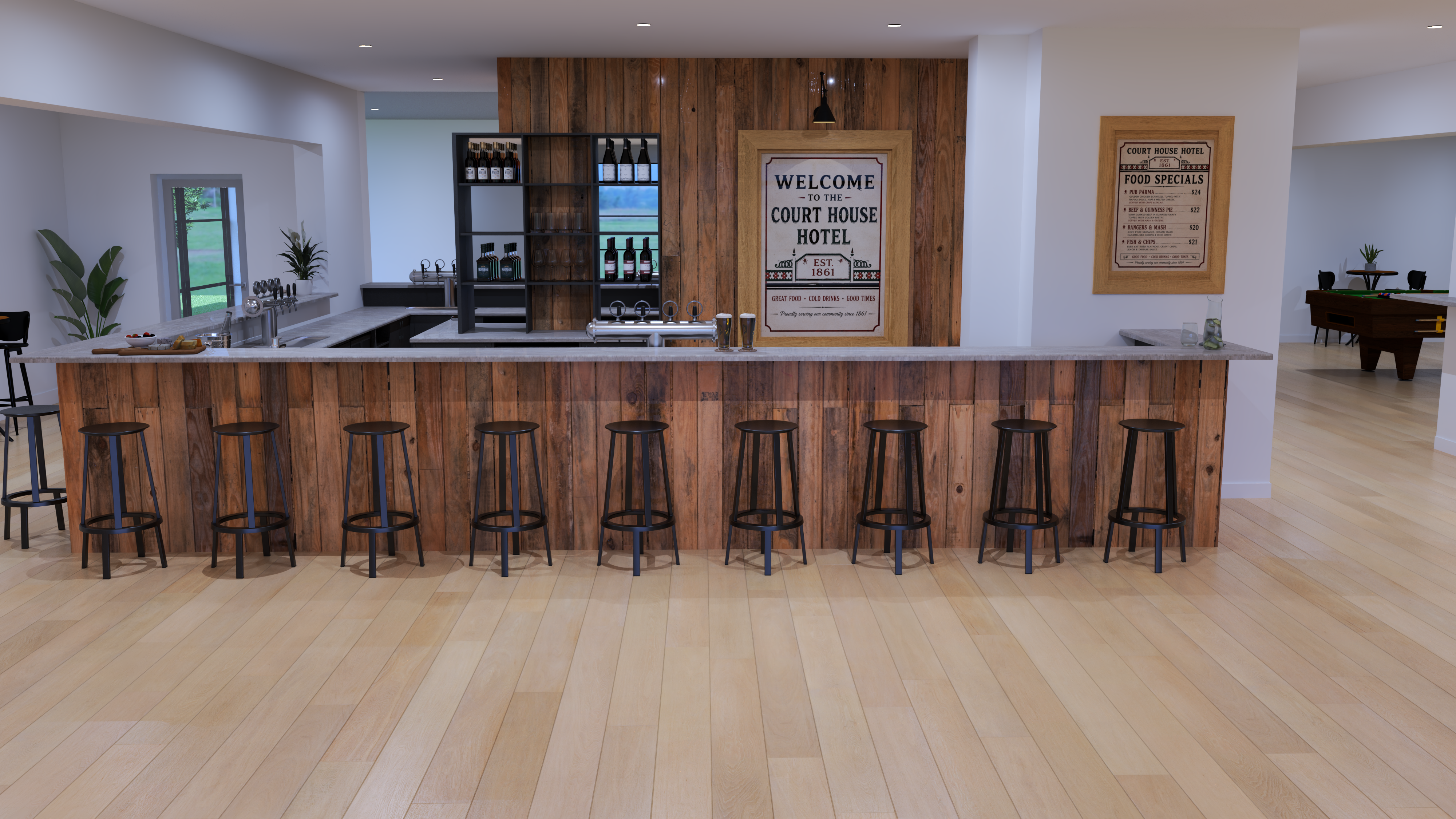 Commercial bar render