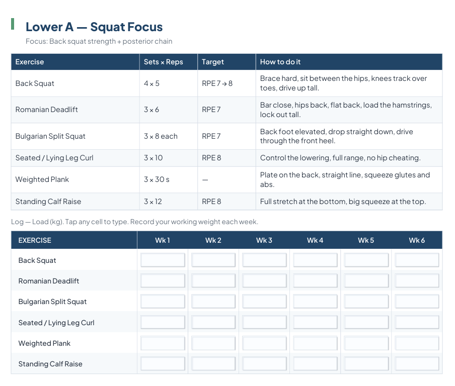 Footy Strength - Off Season Gym Program preview