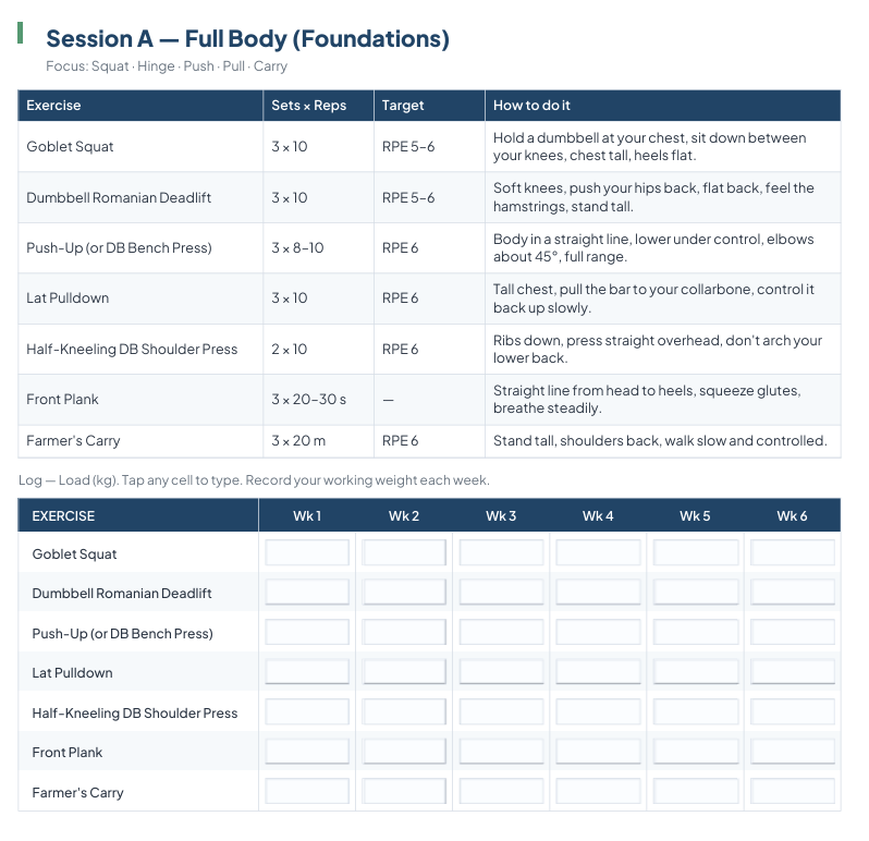 Beginner Off Season Gym Program preview