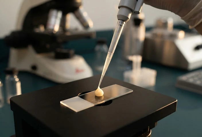 Precision pipette preparing a human milk sample
