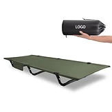 Lit de camping pliable portable léger pour l'extérieur, de haute qualité, avec trois pieds en aluminium courbés