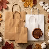 Sac en papier kraft personnalisé pour la livraison de nourriture, emballage à emporter recyclable