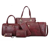 Ensemble de sacs à main pour femmes 6-en-1 en cuir PU souple et de grande capacité, sacs cabas portés épaule de luxe haute qualité