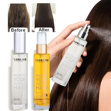 Sérum Capillaire Réparateur à la Kératine, Brume Capillaire Lissante, Spray Protège-Chaleur Protéines Vitamine E