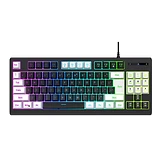 Clavier de jeu mécanique ergonomique rétroéclairé coloré filaire G69 87 touches Lumière RVB Clavier de jeu de bureau