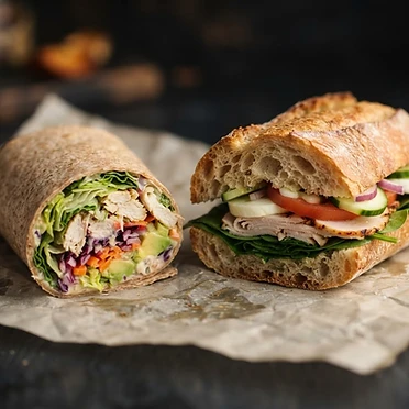 Fresh sandwiches and wraps available on the truck