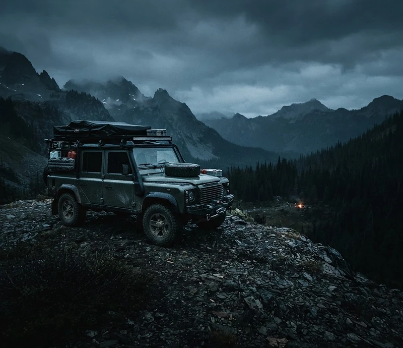 12V Overland 4x4 at blue hour