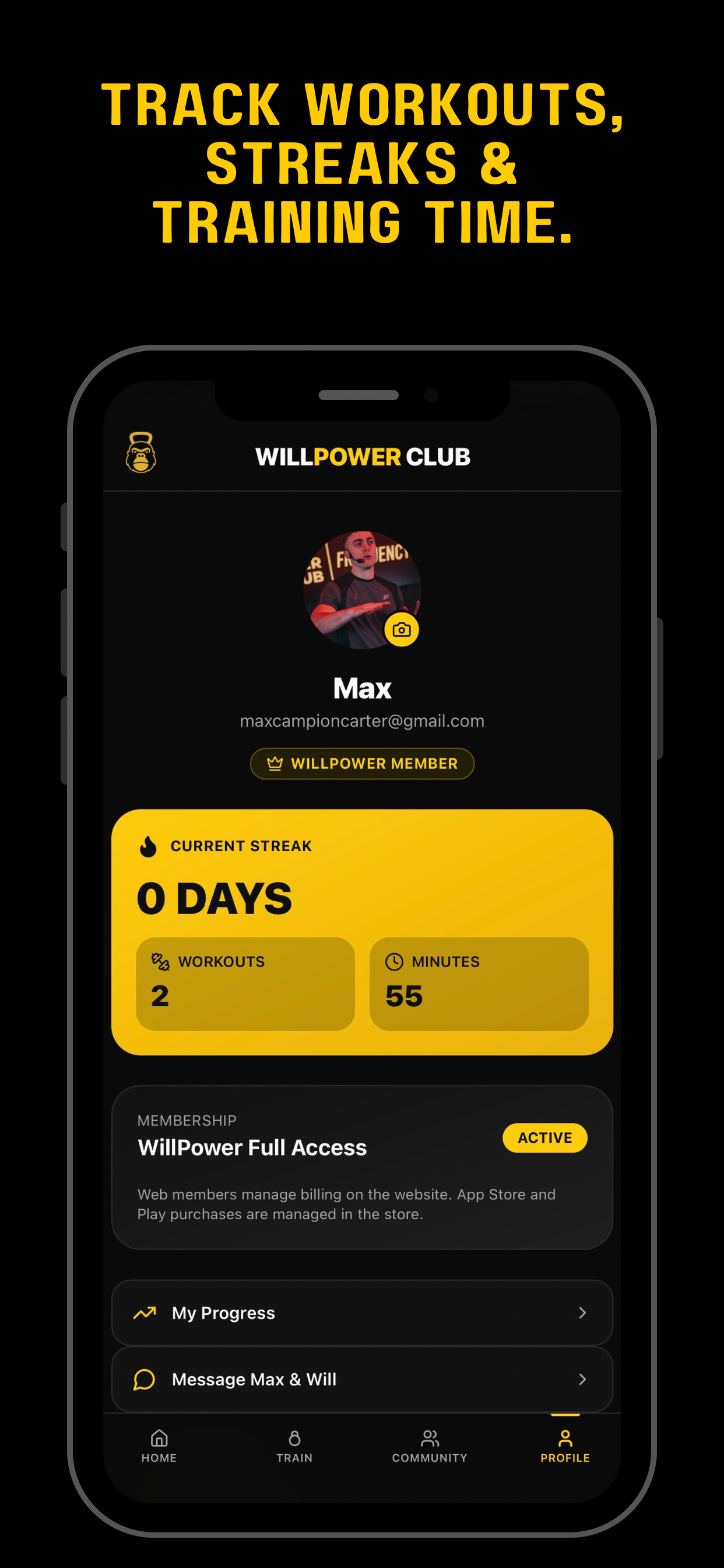 WillPower Club app