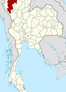 Chiang Mai on the map of Thailand
