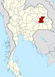 Roi Et on the map of Thailand