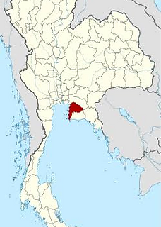 Pattaya on the map of Thailand