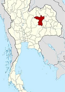 Khon Kaen on the map of Thailand