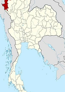 Mae Hong Son on the map of Thailand