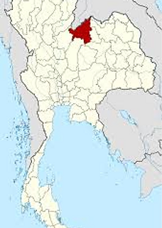 Loei on the map of Thailand