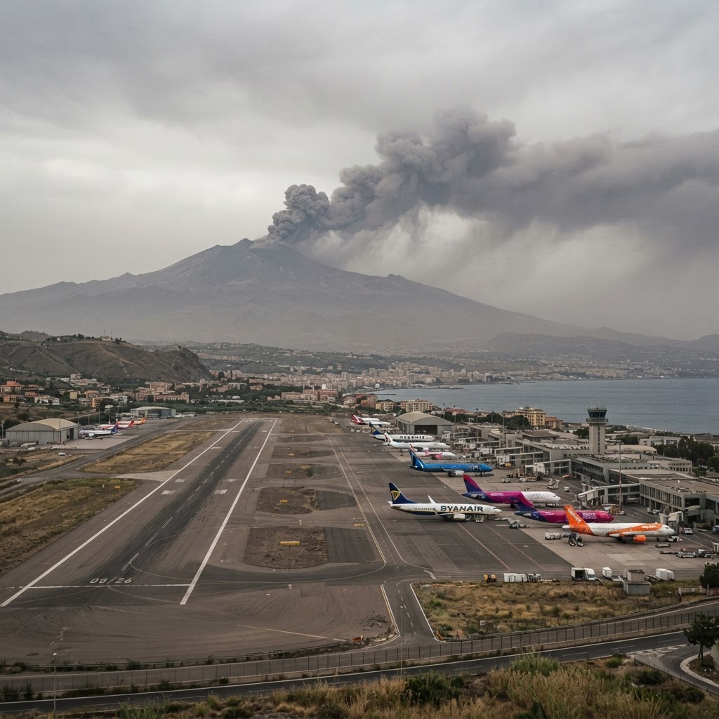 Activitatea vulcanică a Etnei menține presiunea pe zborurile către Catania