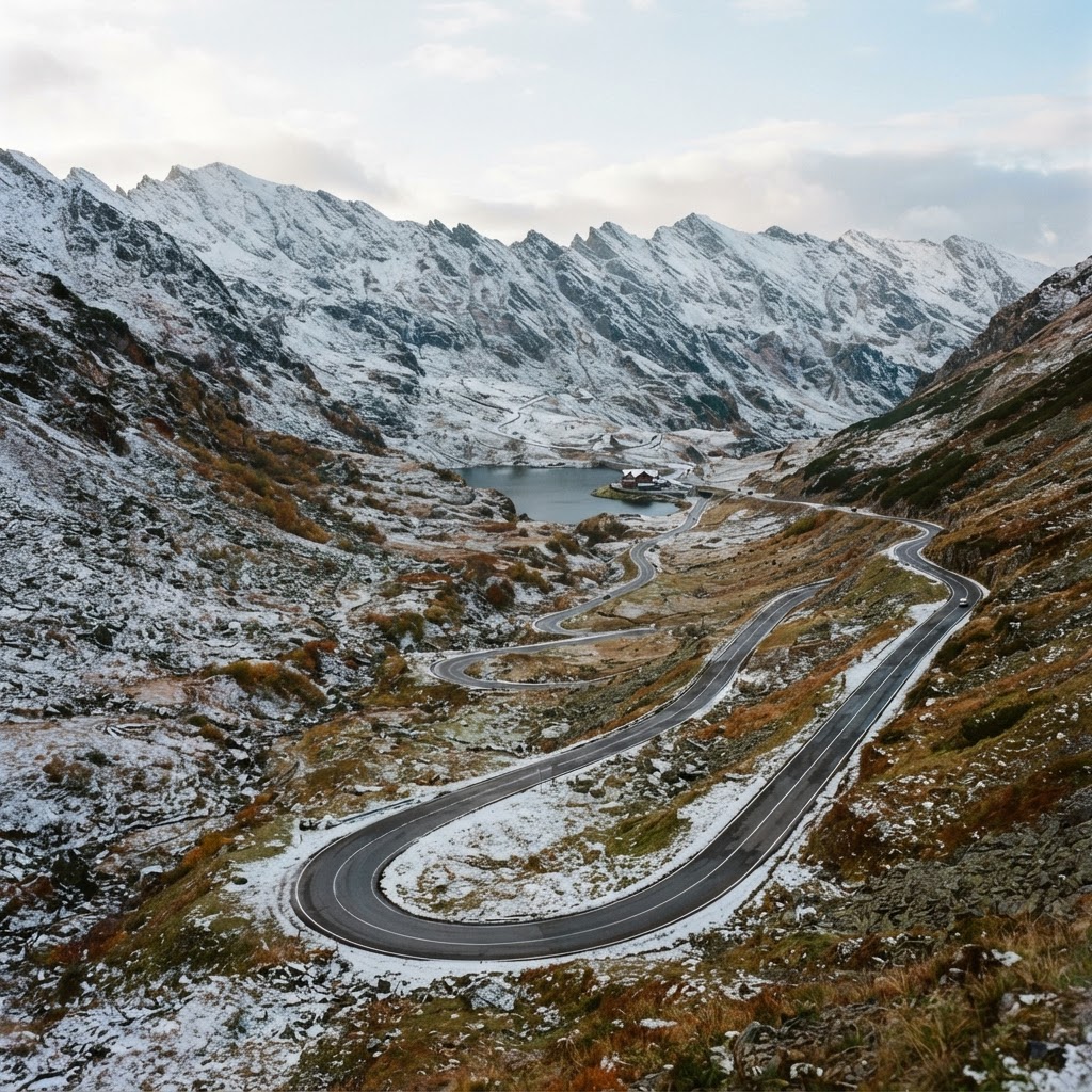 Prima ninsoare pe Transfăgărășan: traficul nu este afectat, dar condițiile de altitudine se schimbă