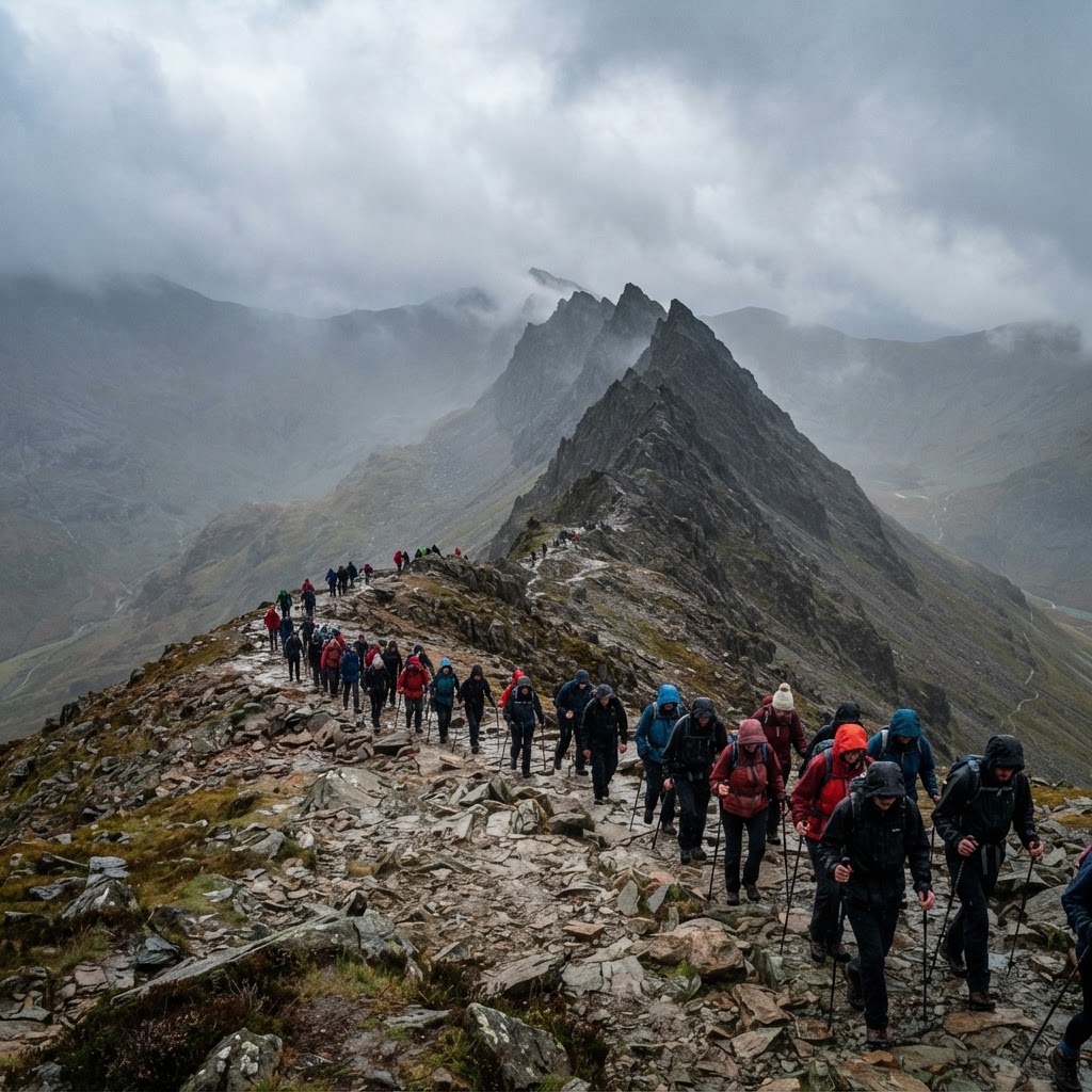 Salvatorii montani din Țara Galilor avertizează: postările influencerilor aduc tot mai mulți turiști nepregătiți pe Snowdon