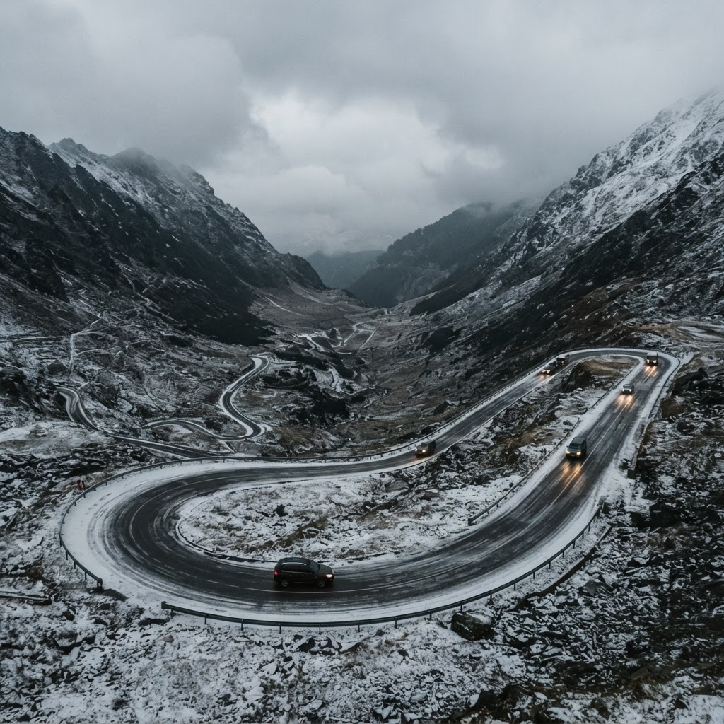 Primele ninsori pe Transfagarasan si in Poiana Brasov: Salvamont avertizeaza soferii si turistii la peste 1.600 de metri