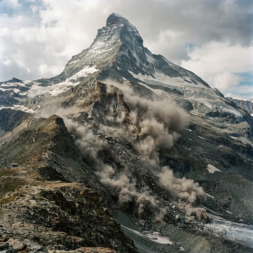 Versantul italian al Matterhorn-ului, afectat de căderi de roci