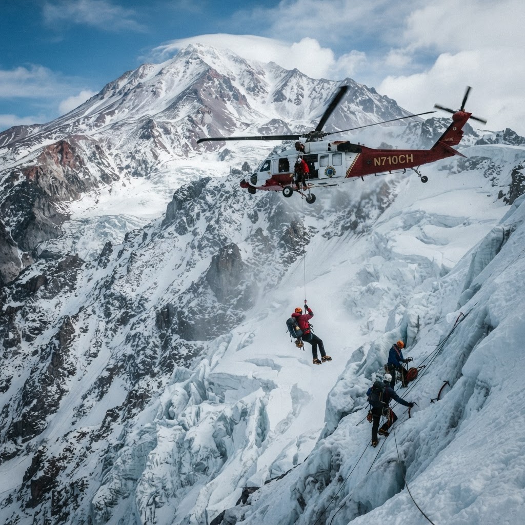 Alpinist salvat dramatic de pe Mount Shasta, la aproape 4.000 de metri