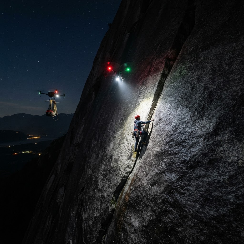 Două drone au salvat un alpinist rămas fără coardă pe o față de granit din Canada