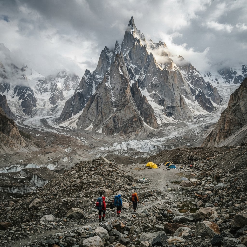 Echipă slovaco-poloneză vizează o nouă rută pe Sangemarmar Sar (6.949m) în Karakoram