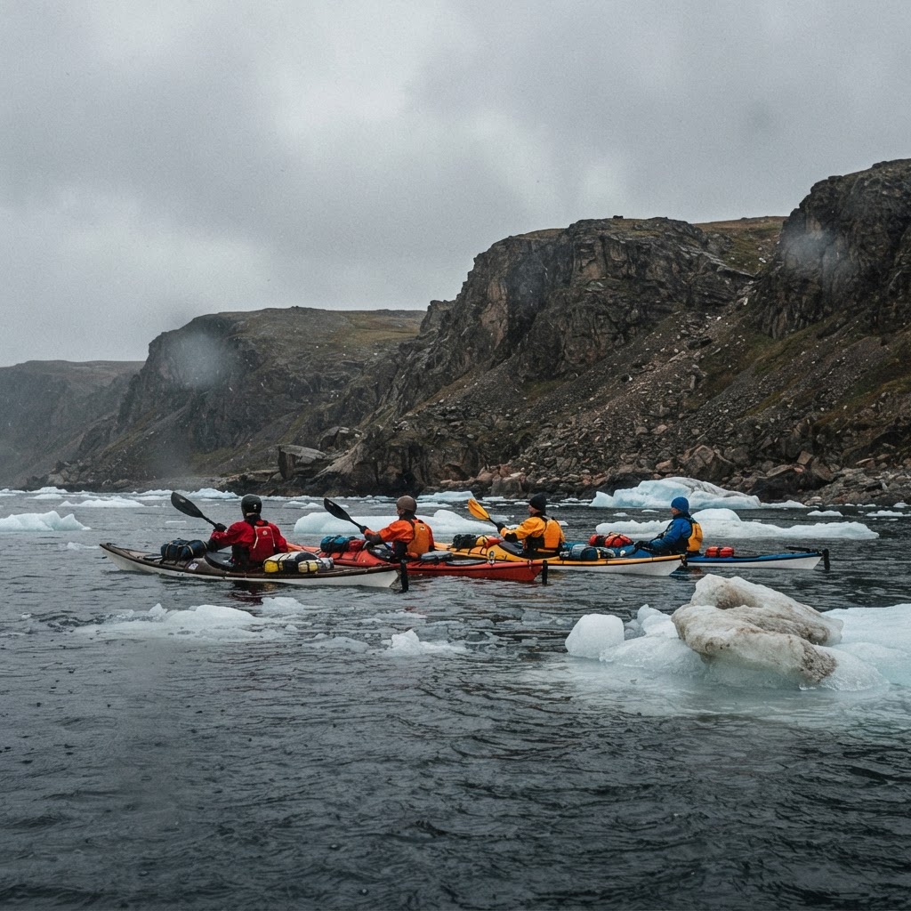 Opt caiaciști au înconjurat insula arctică Vaigach într-o expediție de 427 km