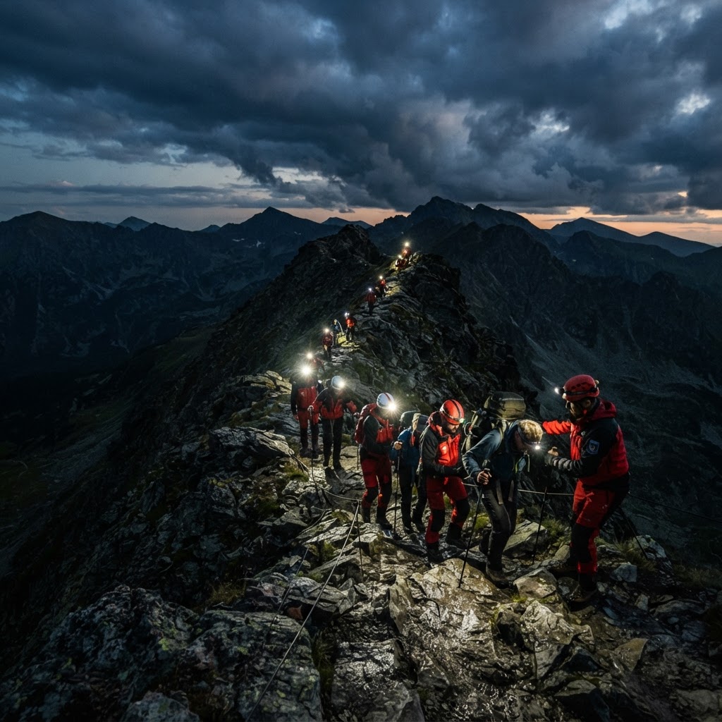 Sase turisti suedezi, epuizati, salvati din Masivul Fagaras dupa o misiune de cinci ore