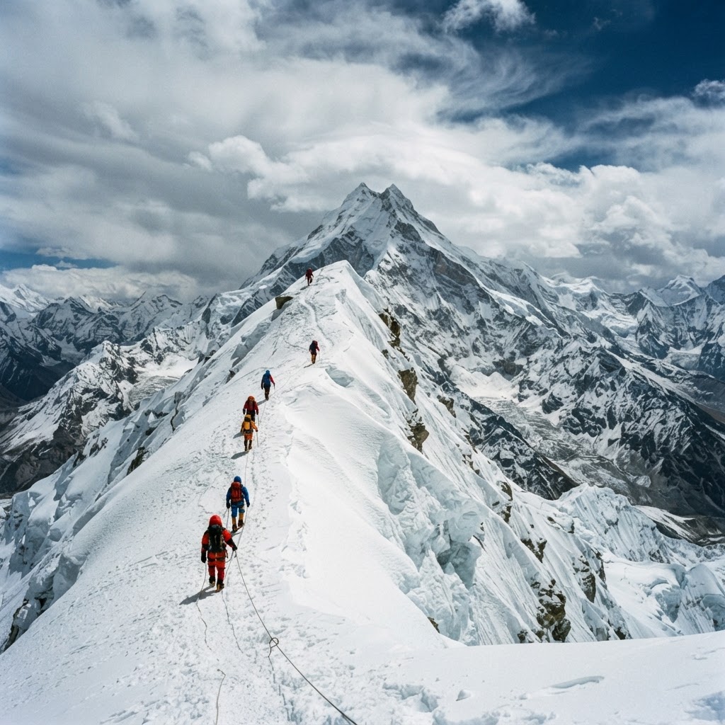 Manaslu: echipa de fixare deschide ruta spre vârf după avalanșă, sezonul intră în faza ascensiunilor