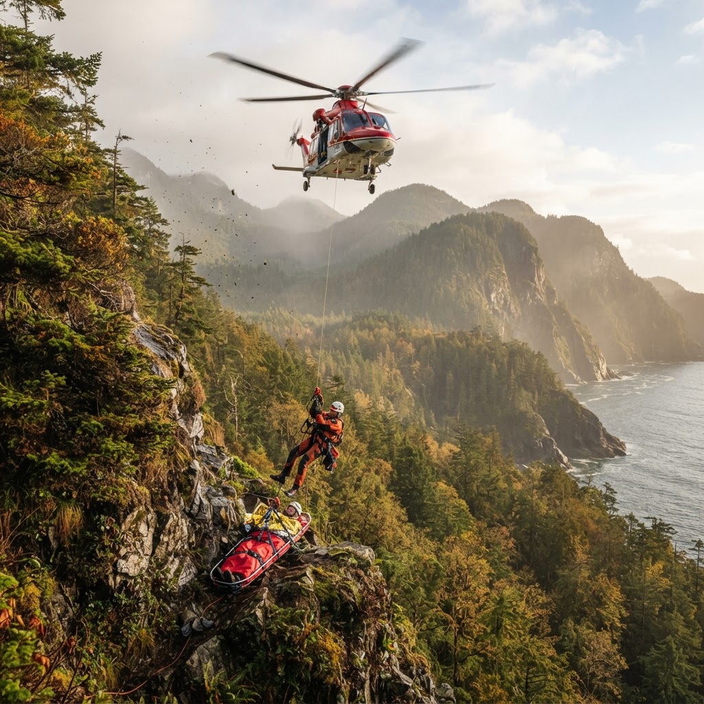 Drumeț de 59 de ani, salvat cu elicopterul militar după o cădere de 15 metri pe Sugarloaf Mountain din Canada