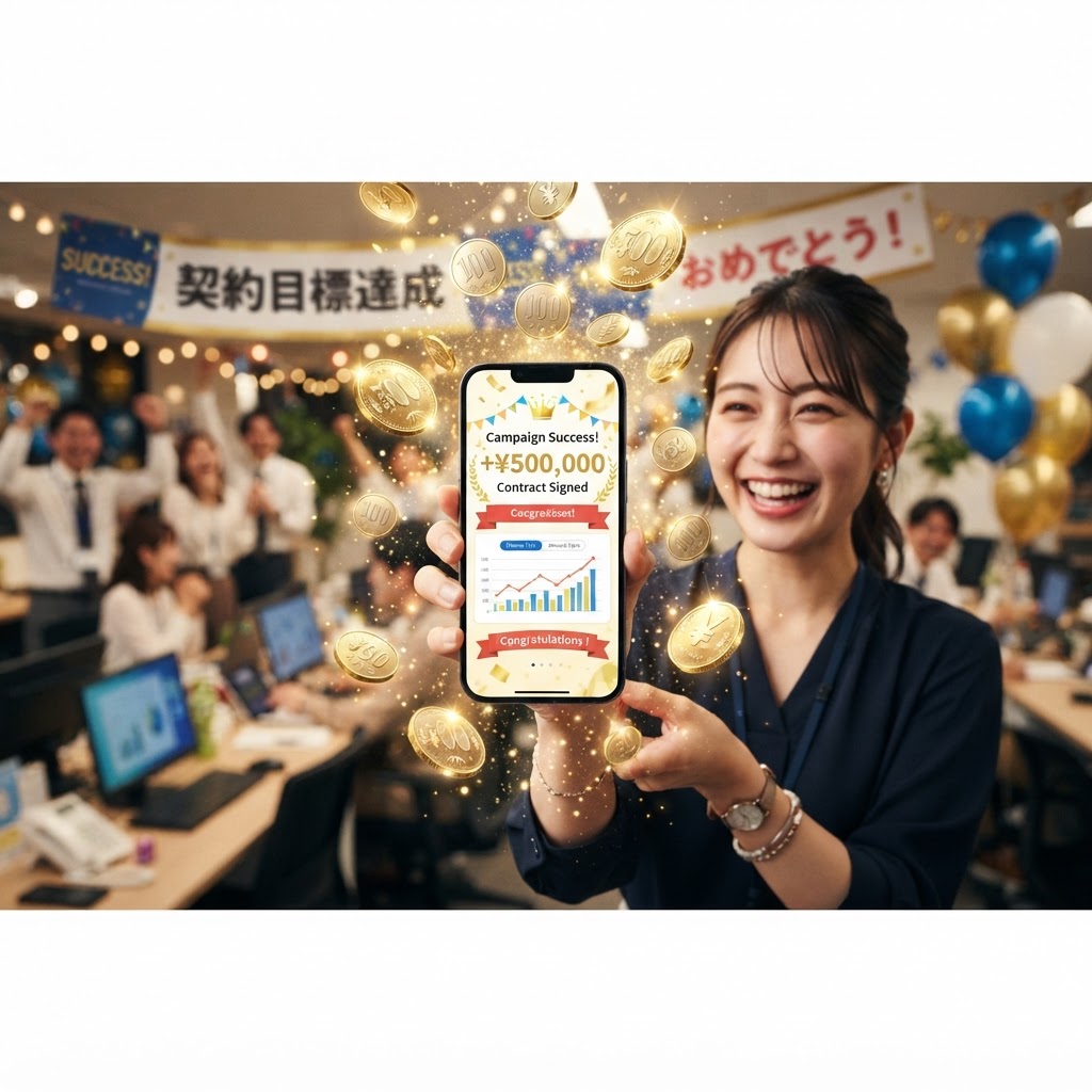 ポイント獲得を喜ぶイメージ