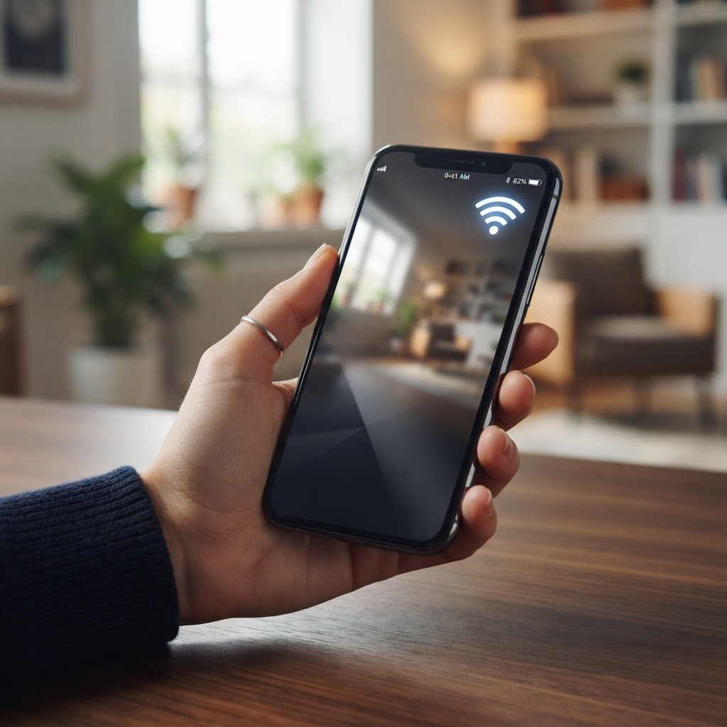 Wi-Fi接続中のスマホ画面