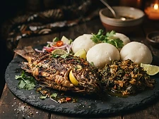 Tilapia + Fufu + Légume