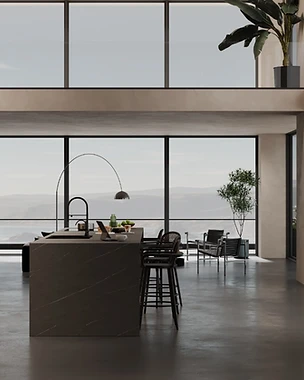 Dark Oak Wine Wall — Hillside View