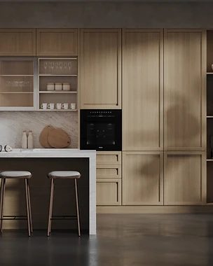 Light Ash Cabinetry Wall