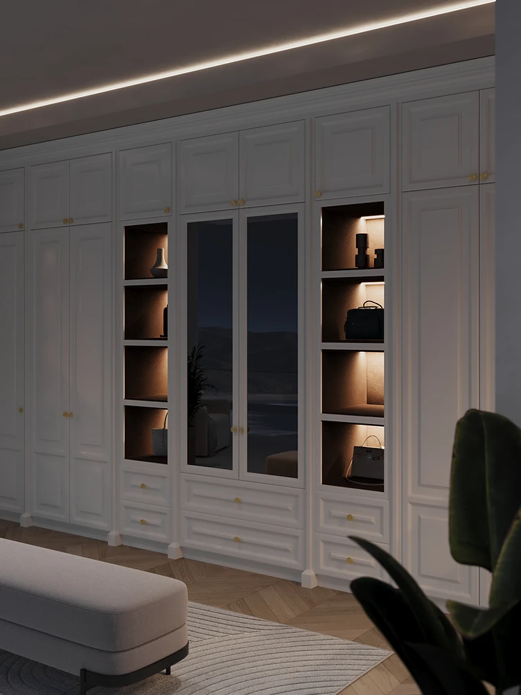 Backlit bays, warm from within