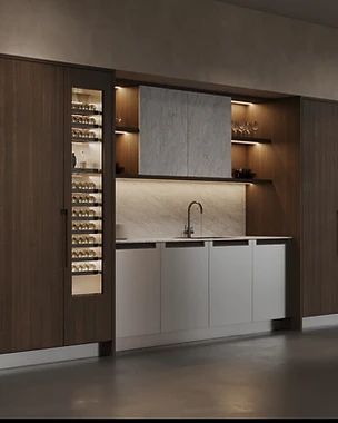 Wine Column & Marble Workstation