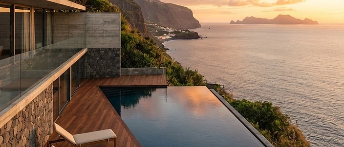View over Funchal and the Atlantic