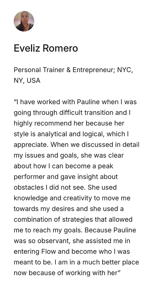 Eveliz Romero recommends Pauline Dougald Coaching