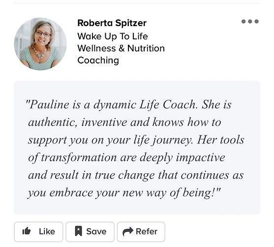 Roberta Spitzer highly recommends Pauline Dougald Coaching