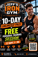 Jeff's Iron Gym — 10-Day Unlimited Pass