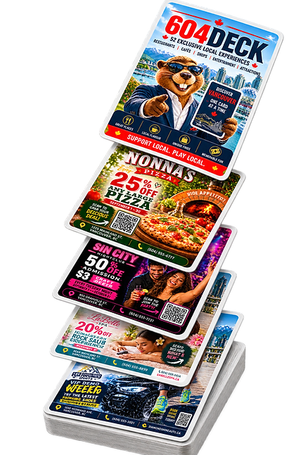 The 604PROS — a stack of sample offer cards