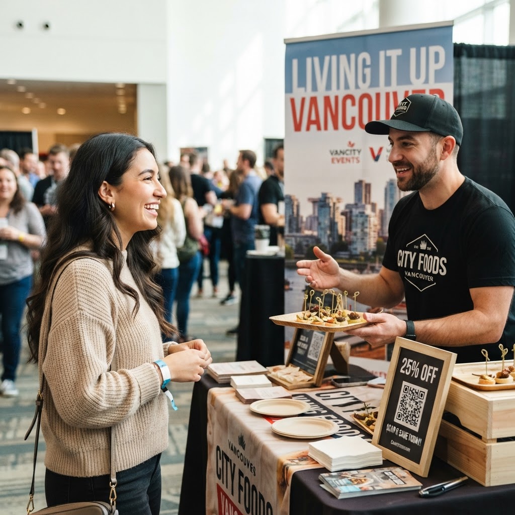 Vendor booth at The Living it Up Show